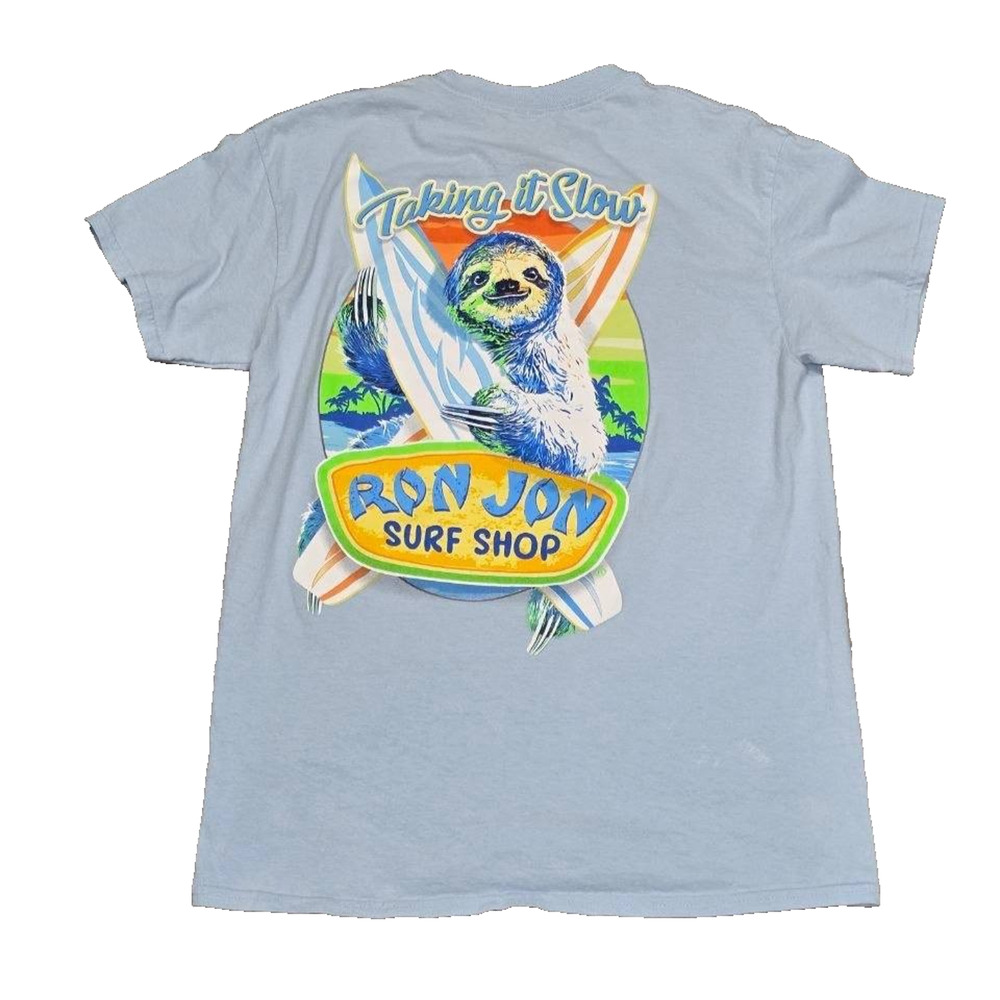 Ron Jon Surf Shop Boards Beach Y2K Tee Light blue Medium A004703